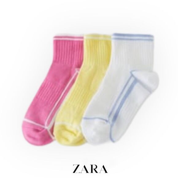 ZARA Kids | Multicolored | 3-PACK OF SPORTY ANKLE SOCKS - Picture 1 of 3